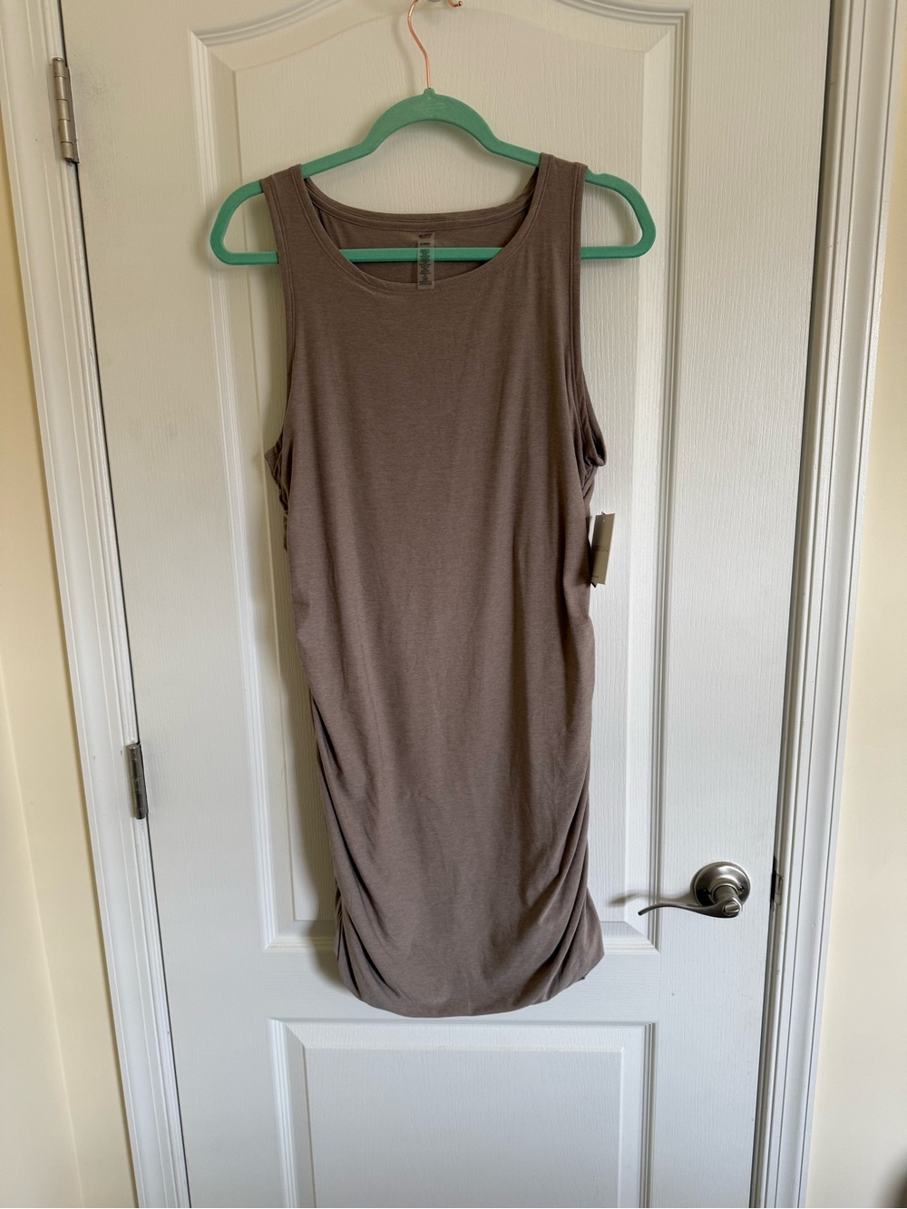 Beyond Yoga Sleeveless Taupe Mini Dress